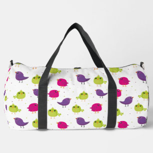 Cute colorful birds duffle bag