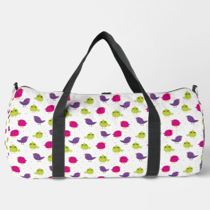 Cute colorful birds duffle bag