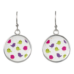 Cute colorful birds earrings