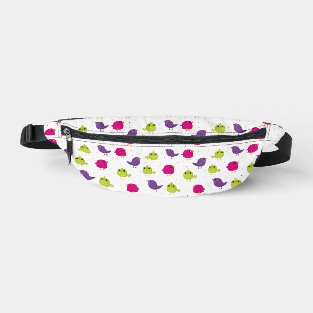 Cute colorful birds fanny pack (Front)