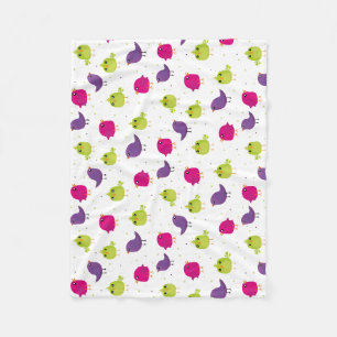 Cute colorful birds  fleece blanket