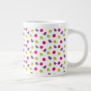 Cute colorful birds giant coffee mug
