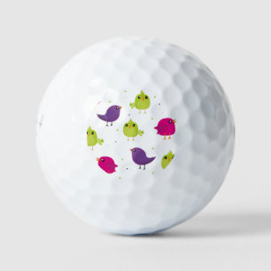 Cute colorful birds golf balls