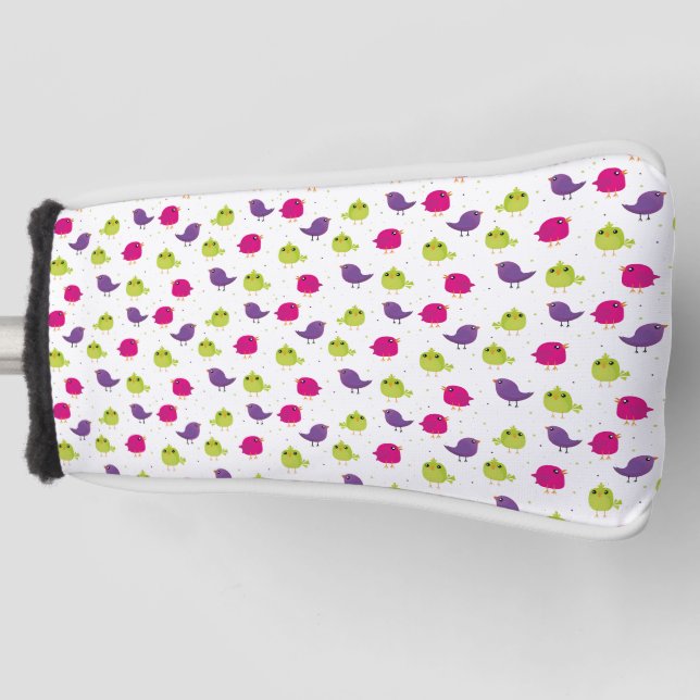 Cute colorful birds  golf head cover (Front)