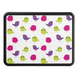 Cute colorful birds hitch cover