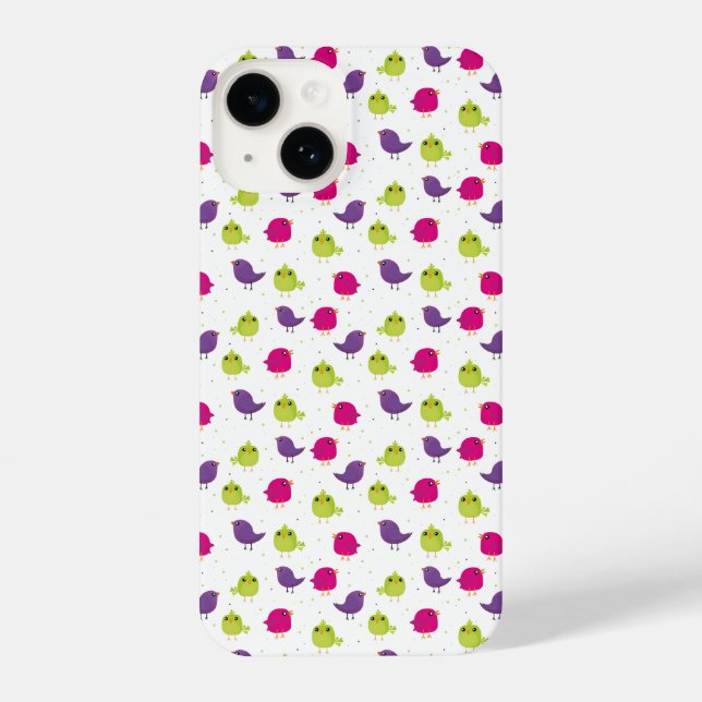 Cute colorful birds  iPhone case (Back)