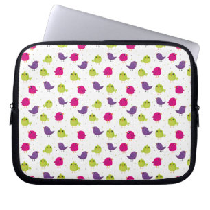 Cute colorful birds laptop sleeve
