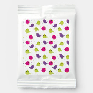 Cute colorful birds lemonade drink mix