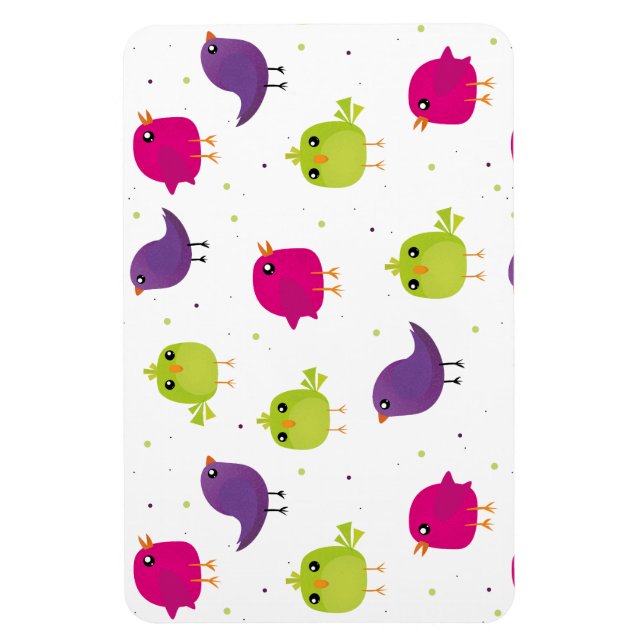 Cute colorful birds  magnet (Vertical)
