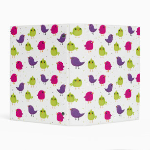 Cute colorful birds  mini binder