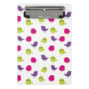 Cute colorful birds  mini clipboard