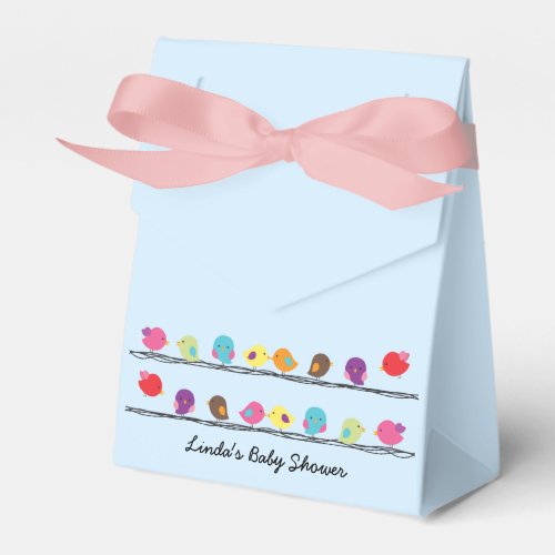 cute colorful birds on ropes favor boxes