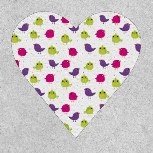 Cute colorful birds patch