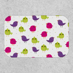 Cute colorful birds patch