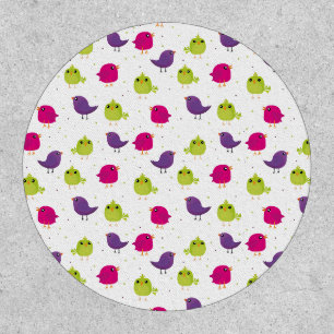Cute colorful birds patch