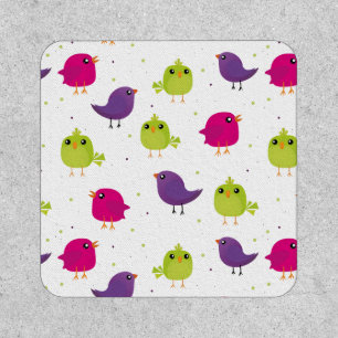 Cute colorful birds patch