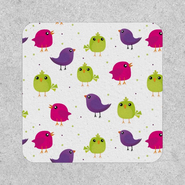 Cute colorful birds  patch (Front)