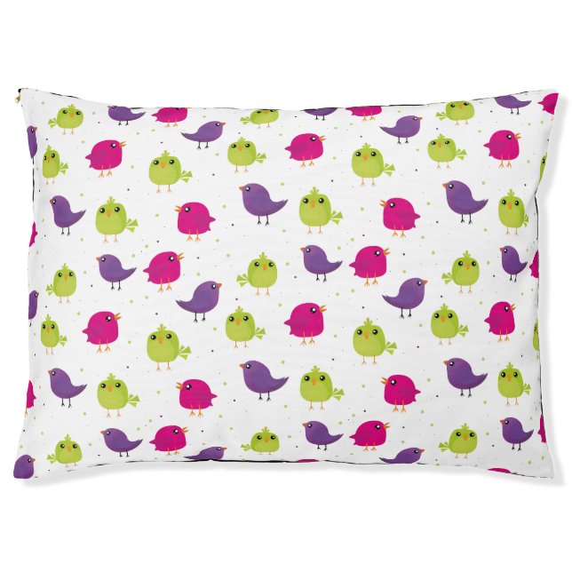 Cute colorful birds   pet bed (Front)