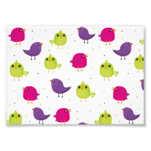 Cute colorful birds photo print
