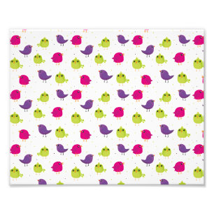 Cute colorful birds photo print