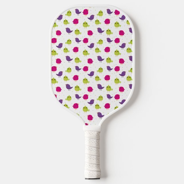 Cute colorful birds   pickleball paddle (Front)