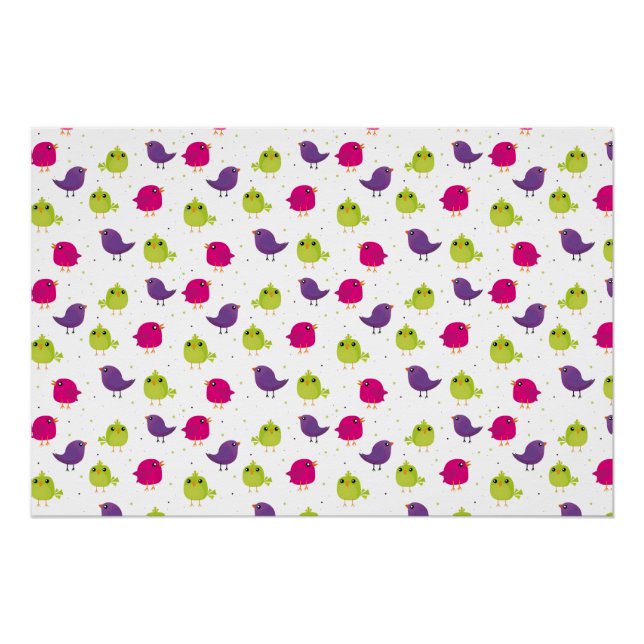 Cute colorful birds  poster (Front)