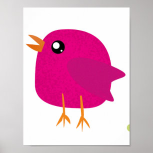 Cute colorful birds  poster
