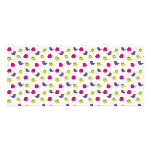 Cute colorful birds rack card