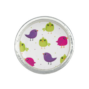 Cute colorful birds  ring