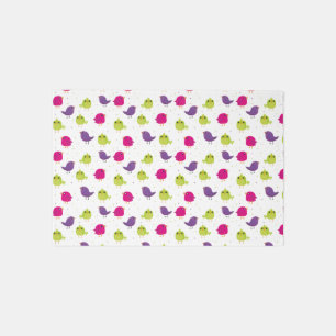 Cute colorful birds rug