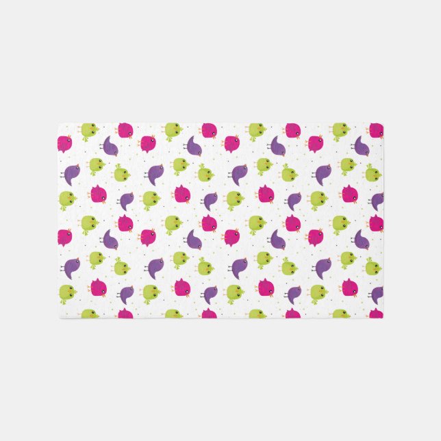 Cute colorful birds rug (Front)