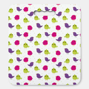 Cute colorful birds seat cushion