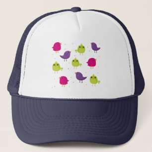 Cute colorful birds trucker hat