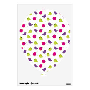 Cute colorful birds wall decal