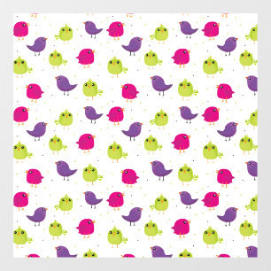 Cute colorful birds window cling
