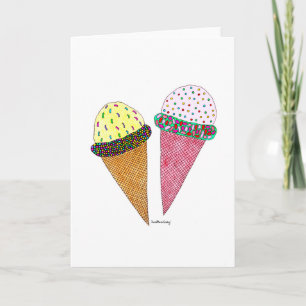 Cute Colorful Birthday Ice Cream Card