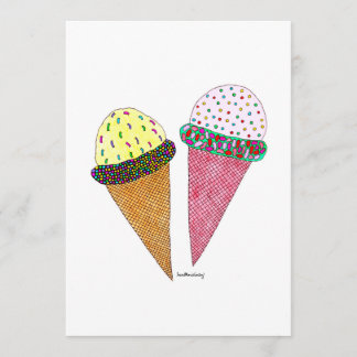 Cute Colorful Birthday Ice Cream Card