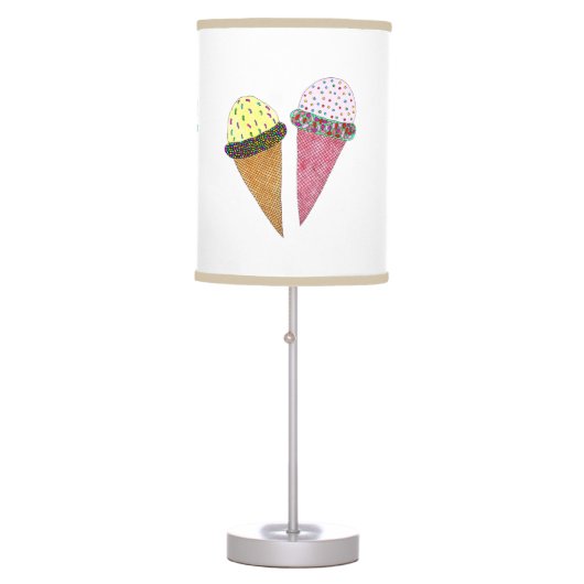 Cute Colorful Birthday Ice Cream Table Lamp (Front)