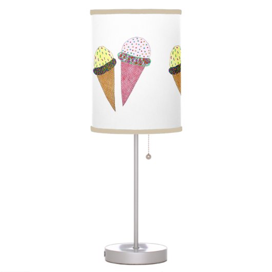 Cute Colorful Birthday Ice Cream Table Lamp (Left)