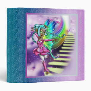 Cute Colorful Black Fairy Rainbow 3 Ring Binder