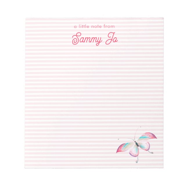 Cute Colorful Bohemian Butterfly  Notepad (Front)