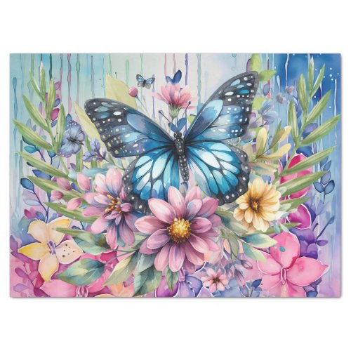 Cute Colorful Boho Floral Butterfly Tissue Paper