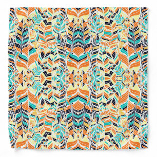 Cute colorful boho leaves pattern bandana