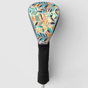 Cute colorful boho leaves pattern golf head cover