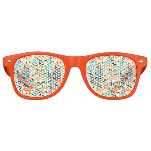 Cute colorful boho leaves pattern retro sunglasses