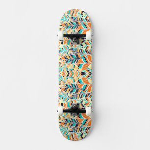 Cute colorful boho leaves pattern skateboard