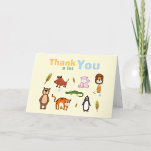 Cute Colorful Born To Be Wild Safari Baby Shower Thank You Card