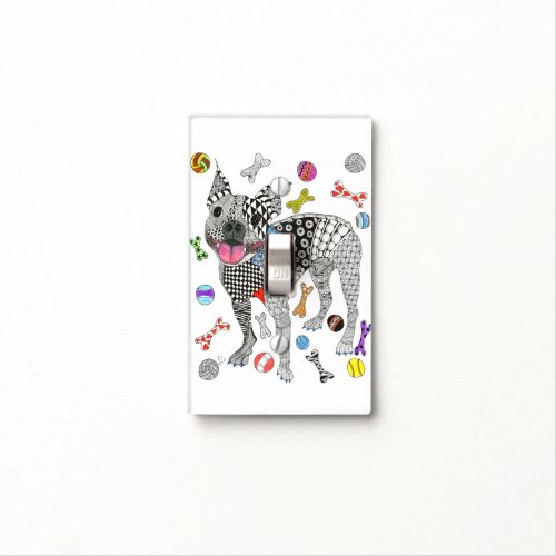 Cute  Colorful Boston Terrier Light Switch Cover