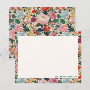 Cute Colorful Botanical Flowers Note Card