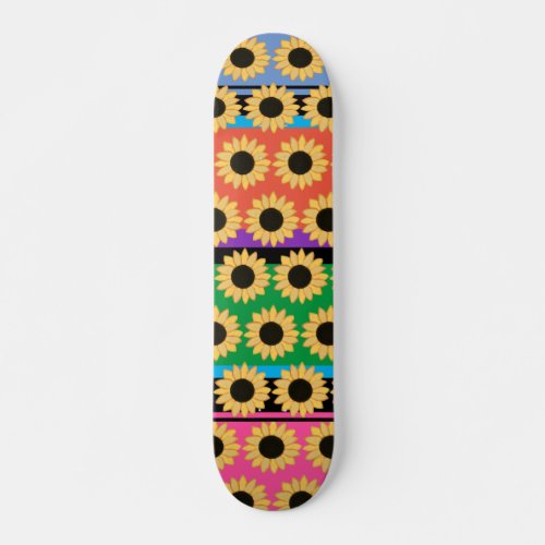 Cute Colorful Botanical Sunflower Girls Skateboard
